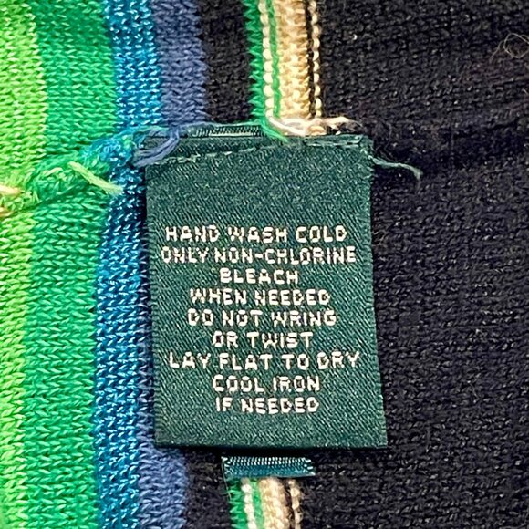 Lauren Ralph Lauren • blanket stripe cotton linen rainbow sweater xs - Picture 6 of 7